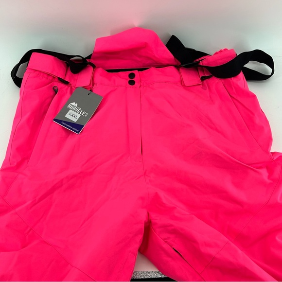 RIUIYELE Women's Detachable Ski Snow Bib Pants Pink Sz 2XL NWT - Picture 10 of 10